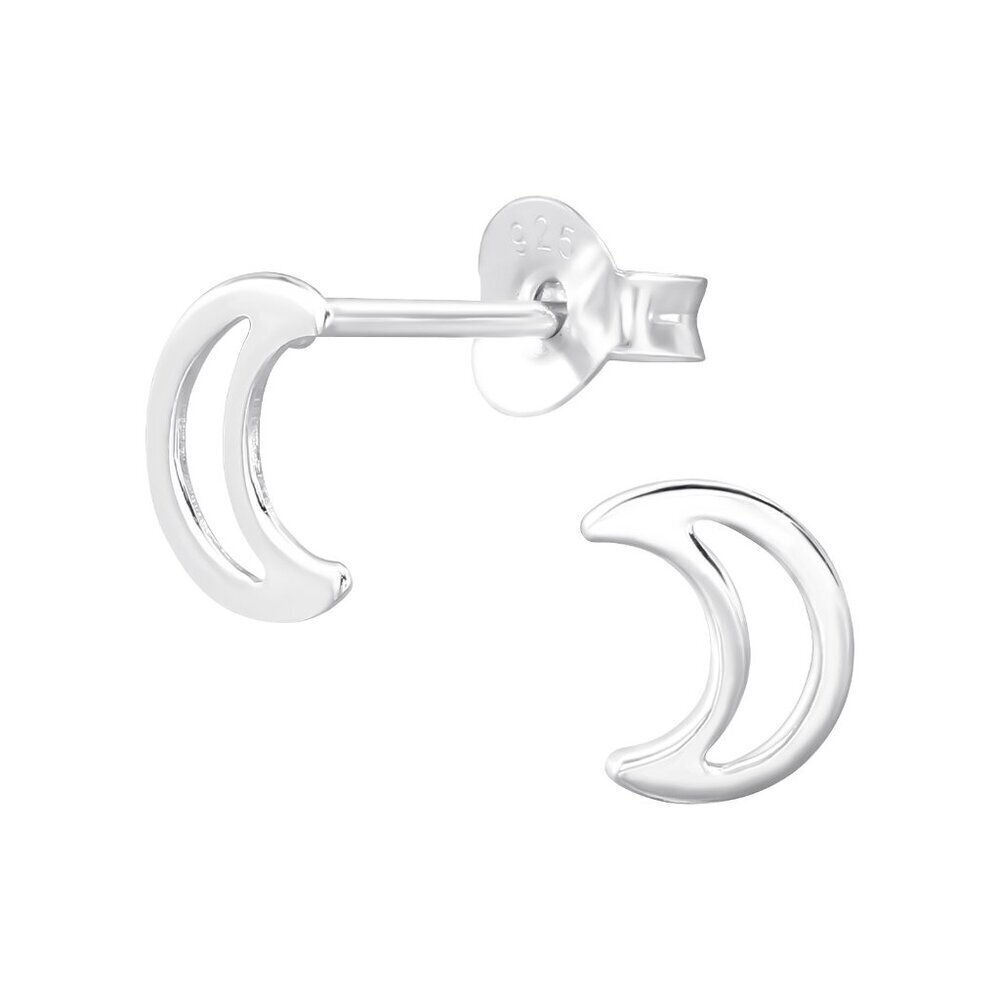 Sterling Silver Moon Stud Earrings